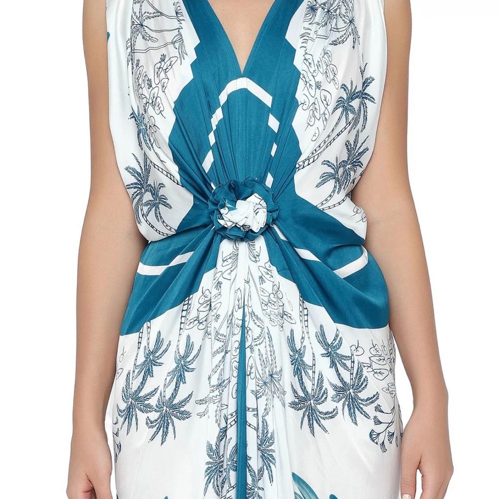 Verandah Water Lily Teal Maxi Dress